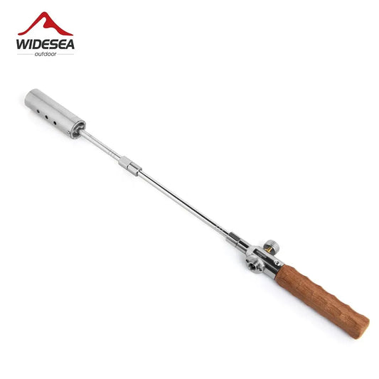 Camping Long Flame Igniter | Draagbare Gasbrandblazer met Houten Handvat voor BBQ, Picknick en Outdoor Koken