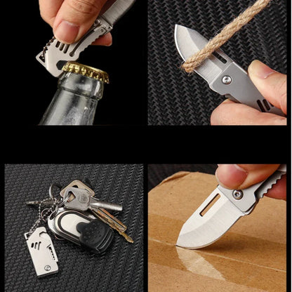 Mini-Outdoor-Klappmesser – D2-Stahl, Flaschenöffner und Schneidwerkzeug für Camping und Überleben