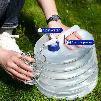 Vouwbare Wateropslag Fles 5L-15L – Draagbare Opvouwbare Fles, Water- en Sapdispenser voor Kamperen & Outdoor Activiteiten