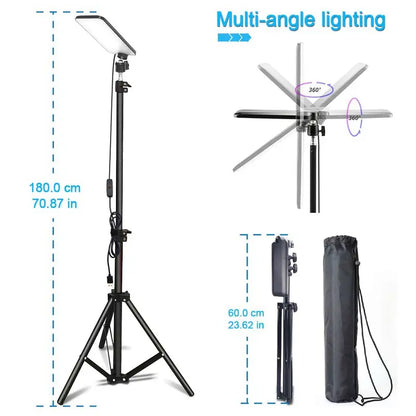 Tragbares LED-Arbeitslicht für den Außenbereich – per USB wiederaufladbare Campinglampe mit Teleskopständer