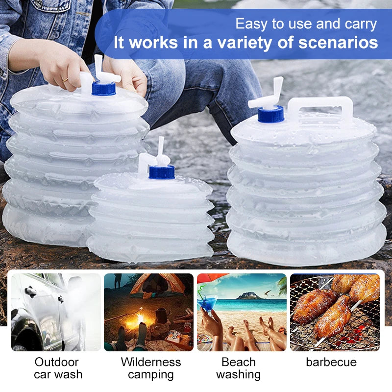 Vouwbare Wateropslag Fles 5L-15L – Draagbare Opvouwbare Fles, Water- en Sapdispenser voor Kamperen & Outdoor Activiteiten