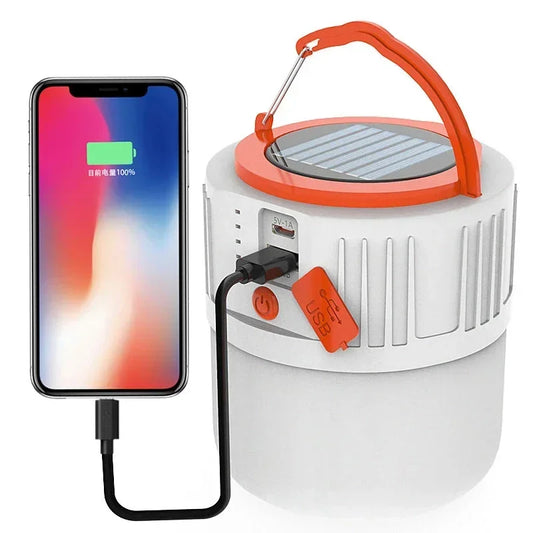 Energiezuinige LED Solar Oplaadbare Lamp – USB Campinglamp met 42 LED’s & Noodverlichting