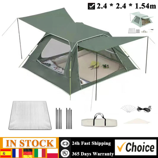 Automatische 2-Persoons Camping Tent – Winddicht, Waterdicht & UV-bescherming | Opvouwbare Pop-Up Tent voor Outdoor & Picknick