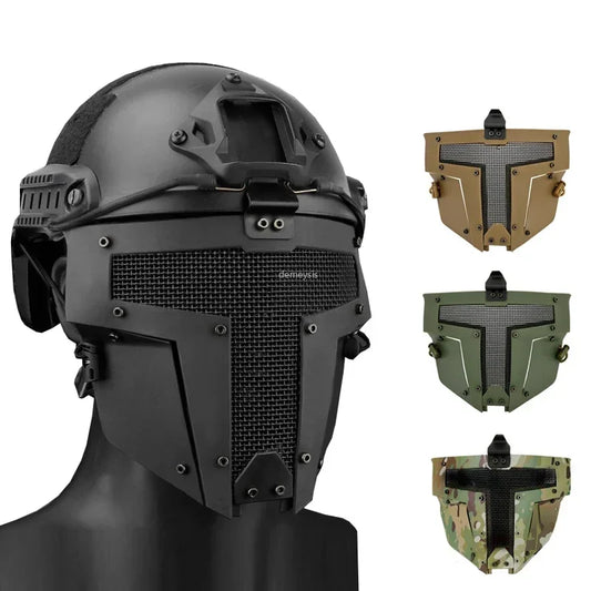 Volgelaatsmasker met Ademend Stalen Gaas – Tactisch Masker voor Paintball, Airsoft, Jacht en FAST Helm Compatibel