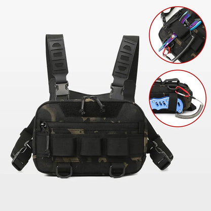 Taktische Brusttasche – Molle System Front Rig Pouch Weste für Outdoor, Camping, Radfahren, Wandern, Jagen und Angeln