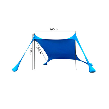 Outdoor Strandtent – Windbestendige UPF50+ Zonnescherm Tent voor 3-4 Personen, Draagbare Familie Tent