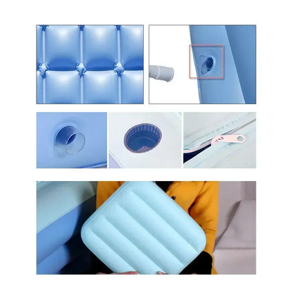 Opblaasbaar Bad – Vouwbaar Vrijstaand Bad met Hoog-Dichtheid PVC, Thuis Spa, Metafloor & Kussenontwerp