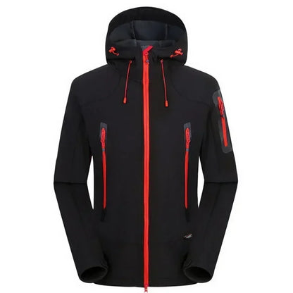 Heren Softshell Jas – Winddichte, Waterdichte en Warme Fleece Jas voor Skiën, Hiking en Trekking