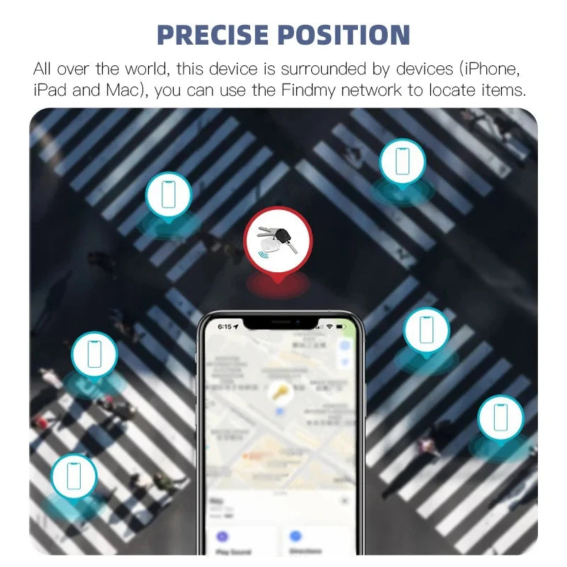 Bluetooth Mini Tracking-apparaat - Smart Tag voor Apple Find My App, Anti-Lost Alarm voor Kinderen, Huisdieren, Auto’s en Meer
