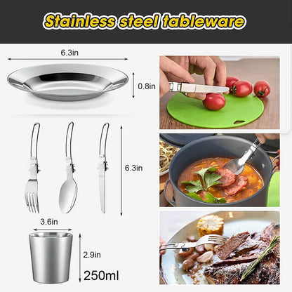 Camping Cooking Set | Outdoor Kookset met Teapot en Non-stick Pannen voor 2-3 Personen