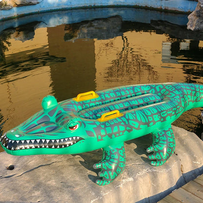 Opblaasbare Drijfmat Crocodil – Zwemwater Speelgoed voor Kinderen en Volwassenen, Dierlijke Opblaasbare Speelmat voor Zwembad