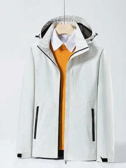 Casual Windbreaker Jas Heren – Waterdichte en Winddichte Outdoor Jas met Afneembare Capuchon voor Lente en Zomer