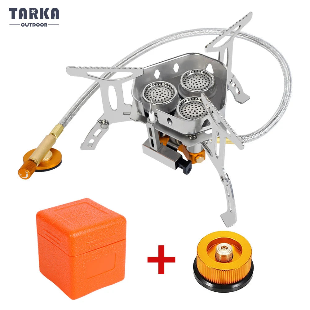 3-Koppige Gasbrander – Draagbare Vouwbare Campingkachel 5800W, Outdoor Hiking & BBQ