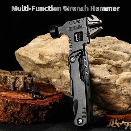 Multifunctionele Moersleutel Hamer Mes Tang | Outdoor Camping Survival Tool | RVS Multi-tool Zakmes