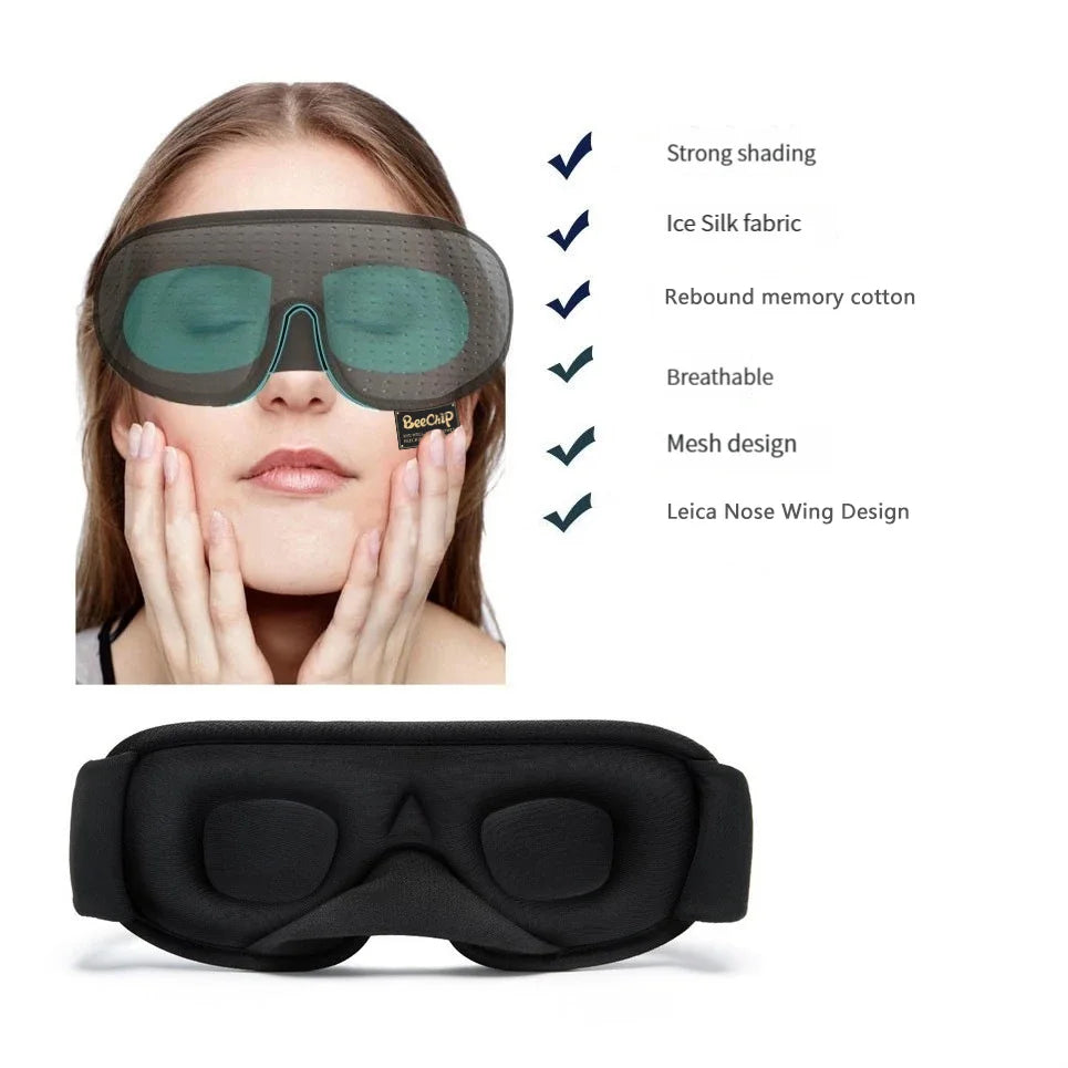 3D Oogmasker – Ademend en Verstelbaar Slaapmasker, Padded Eye Mask voor Reizen en Rust, Blokkeren Licht en Verbeter Slaapkwaliteit