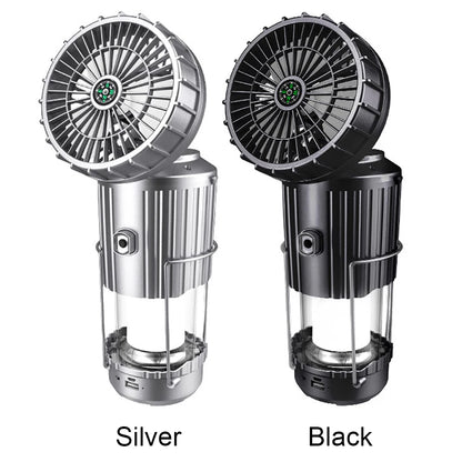 Solar Camping Lantaarn met Ventilator | USB Oplaadbaar | Waterbestendig