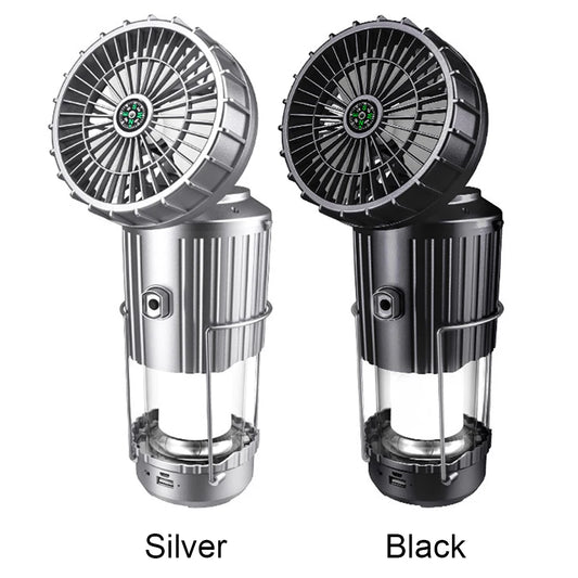 Solar Camping Lantaarn met Ventilator | USB Oplaadbaar | Waterbestendig