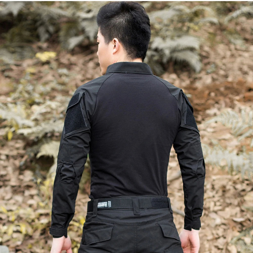 Taktisches Outdoor-Shirt für Herren – Camouflage-Langarmshirt, atmungsaktives Sportshirt für Wandern und Jagd