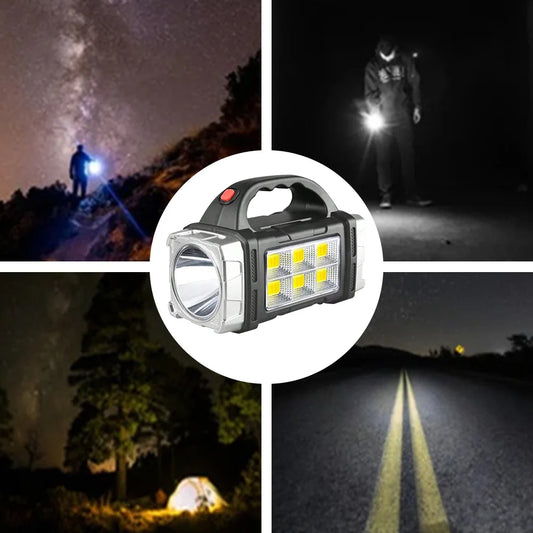 Krachtige Draagbare Zaklamp | USB & Zonne-oplaadbaar | Camping & Outdoor