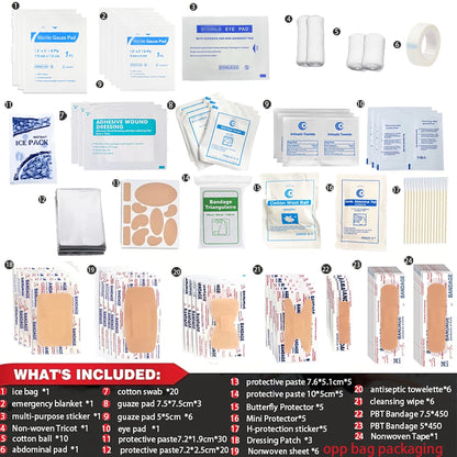 Kompaktes Trauma-Kit – 135 medizinische Artikel für Auto, Zuhause, Camping und Outdoor