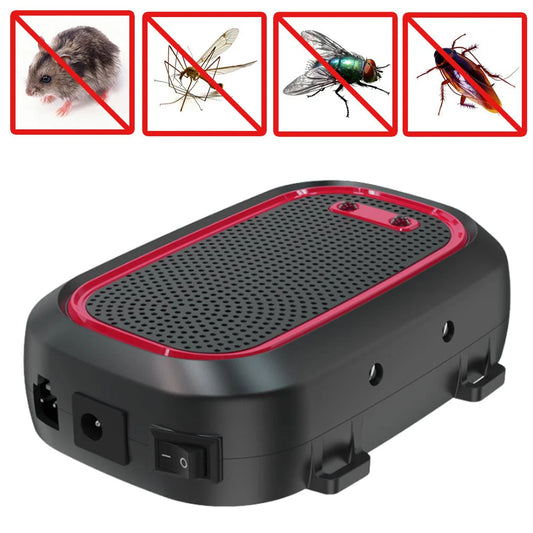 12V-24V Ultrasonic Muizen- en Ratten Repeller, Niet-Giftige Anti-Rat Repeller met Stroboscoop Lichten voor Auto en Binnengebruik