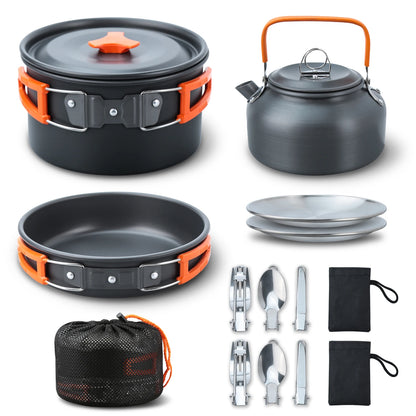 16-delige Aluminium Camping Kookset | Outdoor Kookgerei voor Reizen & Hiking