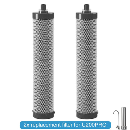 4x Vervangingsfilters voor U200PRO – Onder-de-Gootsteen Waterfilter Verwijdert 99% Bacteriën, Chloor, Lood en Geur