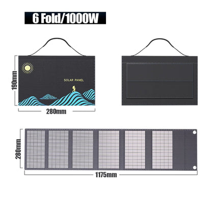 1000W Draagbaar Opvouwbaar Zonnepaneel | USB & DC Output Solar Charger voor Outdoor en Thuisgebruik