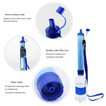 Draagbare Outdoor Waterzuiveringsrietje - Noodfilter voor Kamperen, Wandelen en Survival