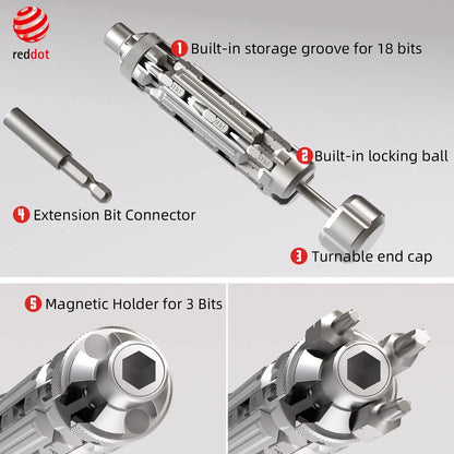 S1 Mehrzweck-Schraubendreher-Set – Tragbares Kombinationsset mit magnetischen Kreuzschlitz- und Torx-Bits für Reparaturen im Haushalt