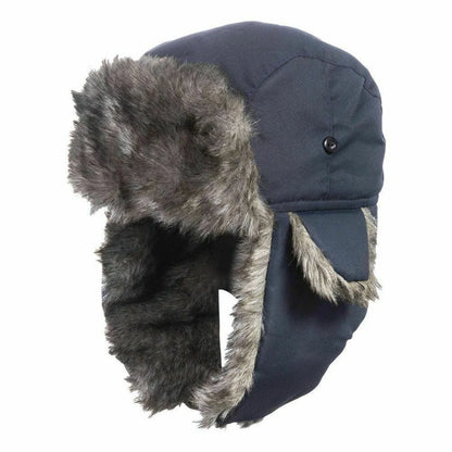 Waterproof Winter Trapper Aviator Hat with Earflaps – Warm Russian Ski Hat for Men and Women – Unisex Bomber Cap with Faux Fur
