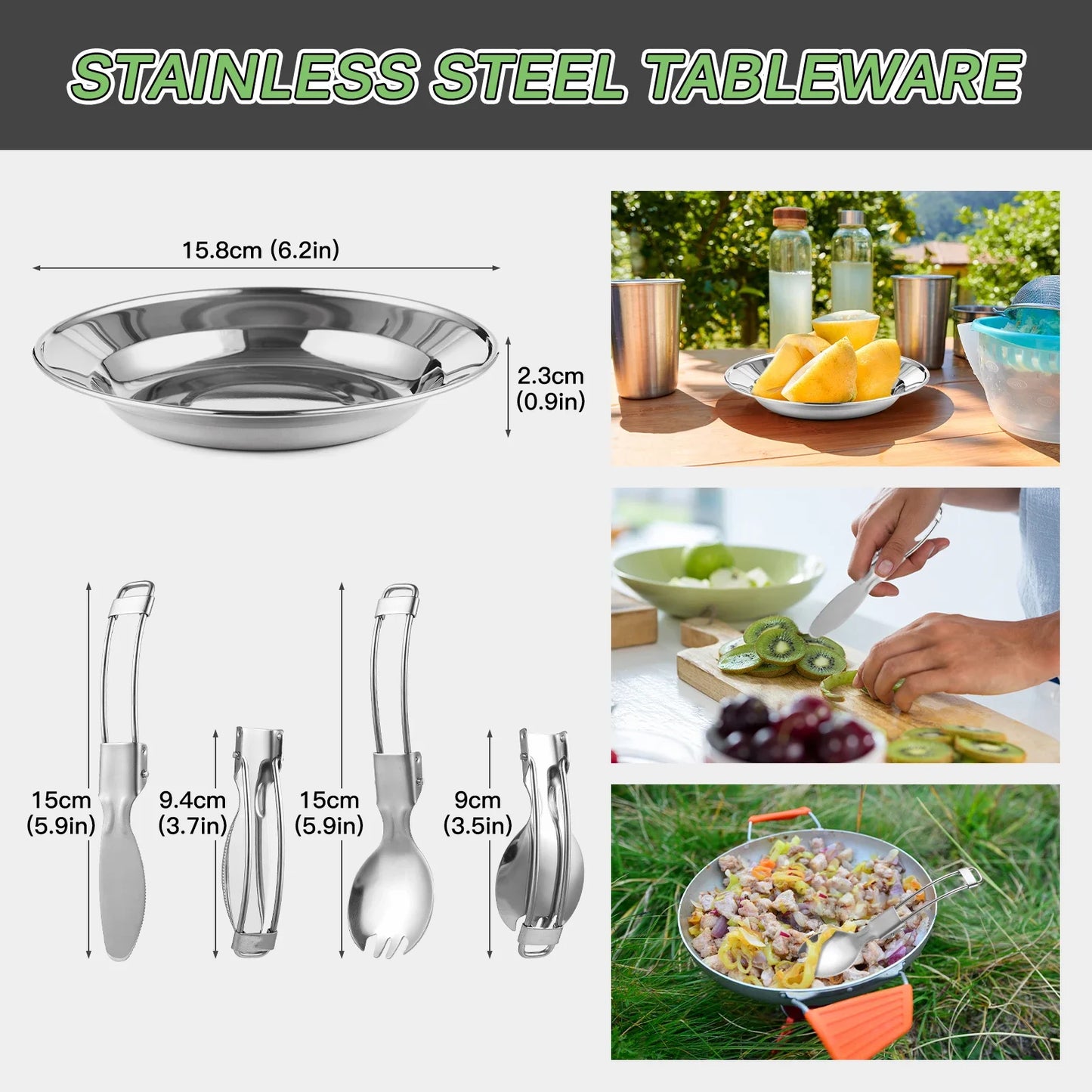 21-teiliges Camping Kochset – Leichtes Topf- und Pfannenset für Outdoor, Camping und Survival