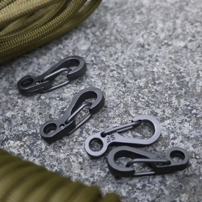Mini-Karabiner mit Karabinerhaken aus Edelstahl – D-förmiger Aluminium-Karabiner für Schlüssel, Paracord und Outdoor-Survival