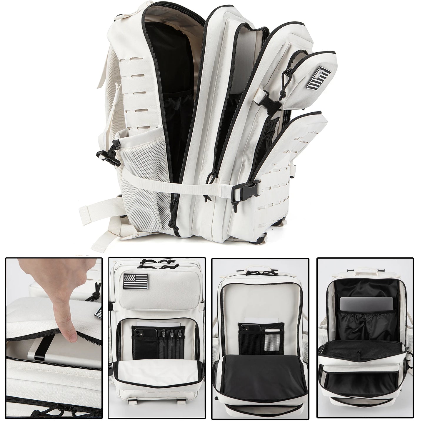 25L/45L Taktischer Rucksack – Outdoor Survival Bug Out Bag, Schultasche mit Flaschenhalter, Unisex-Rucksack