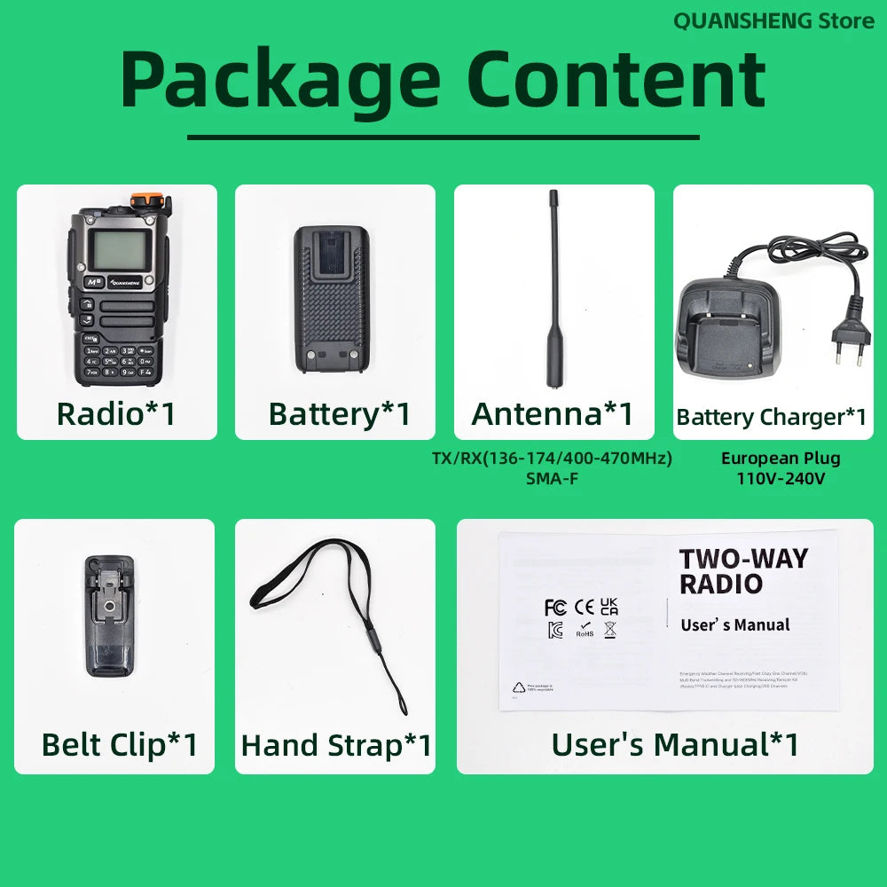 UV-K5(8) Walkie Talkie – AM/FM-Langstrecken-Kommunikations-Zwei-Wege-Radio, tragbarer Amateurfunk-Transceiver
