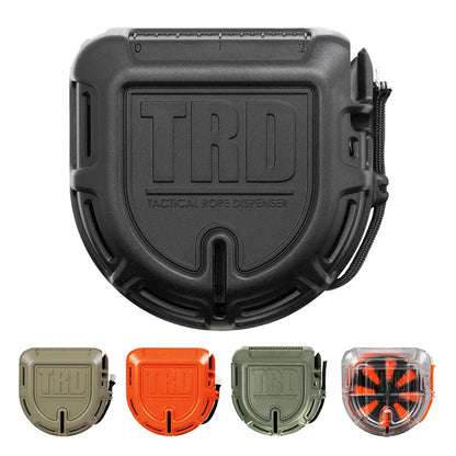 Tactical Rope Dispenser with Cutting Blade - Paracord Storage Box for Outdoor Survival and Emergency Situations