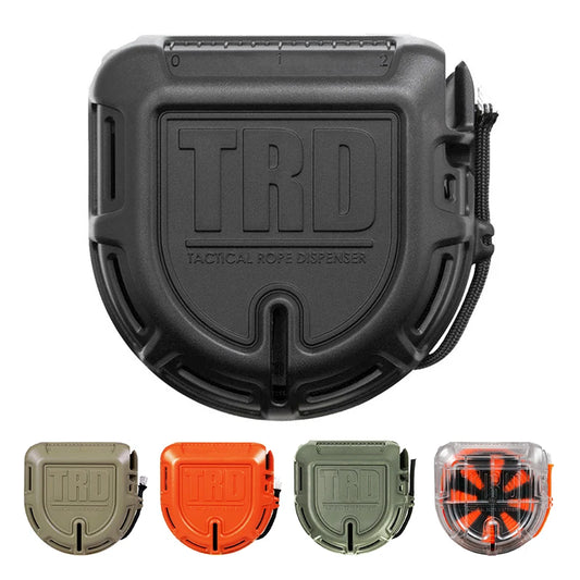 Tactical Rope Dispenser with Cutting Blade - Paracord Storage Box for Outdoor Survival and Emergency Situations