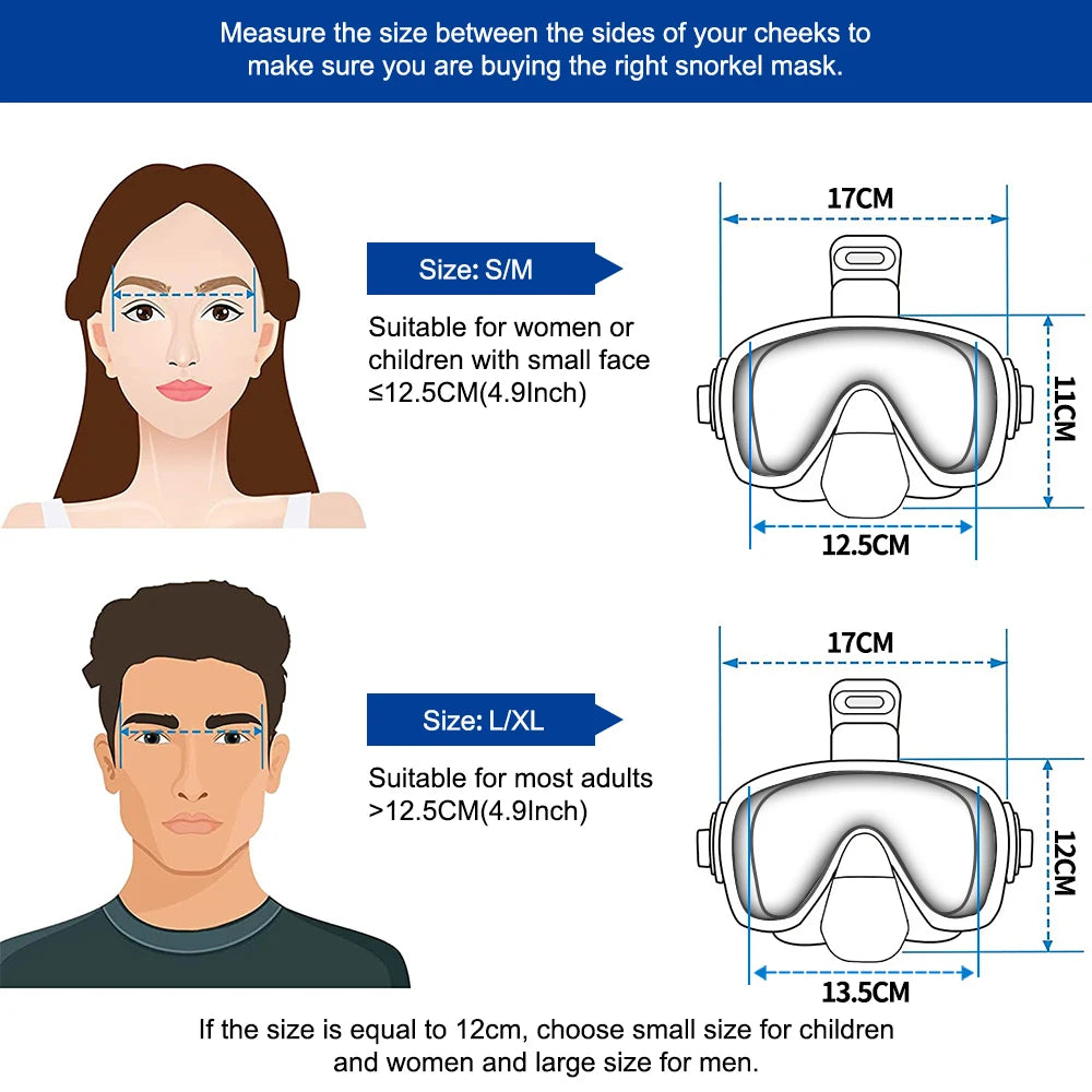 Half Face Snorkelmasker voor Kinderen en Volwassenen | Anti-Fog Duikmasker met Veilig Ademhalingssysteem