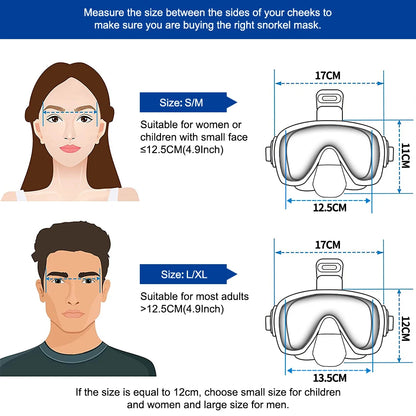 Half Face Snorkelmasker voor Kinderen en Volwassenen | Anti-Fog Duikmasker met Veilig Ademhalingssysteem