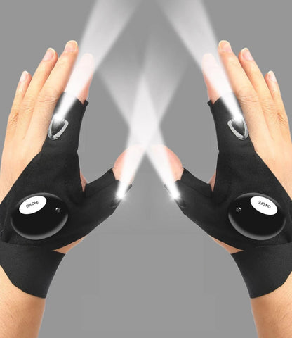 LED Halfvinger Handschoenen voor Mannen & Vrouwen – Waterdichte Zaklamp Handschoenen voor Nachtvissen, Fietsen & Hardlopen