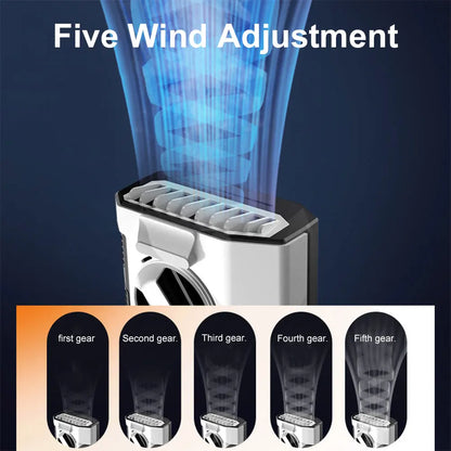 Draagbare Camping Ventilator – Sterke Luchtstroom, Oplaadbaar & Draagbaar | 5000/10000mAh Powerbank & Heupventilator voor Outdoor Werk