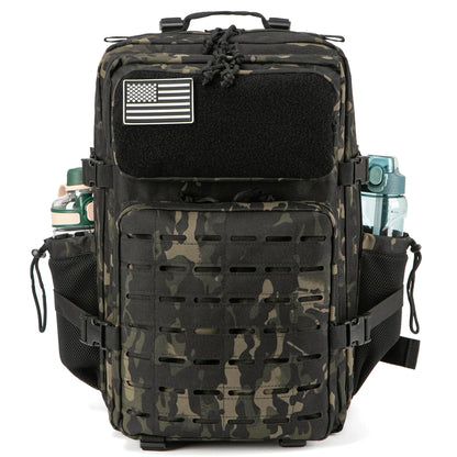 25L/45L Tactische Rugzak met Laser Cut MOLLE – Outdoor & Gym Rugtas met Bekerhouders voor Heren & Dames
