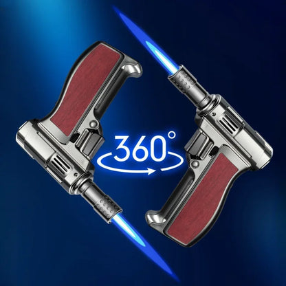 Metalen Winddichte Butaan Turbo Aansteker, Rechthoekige Hand Geïntegreerde Lastegun, 360° Hoge Temperatuur Ontsteker – Rookgereedschap