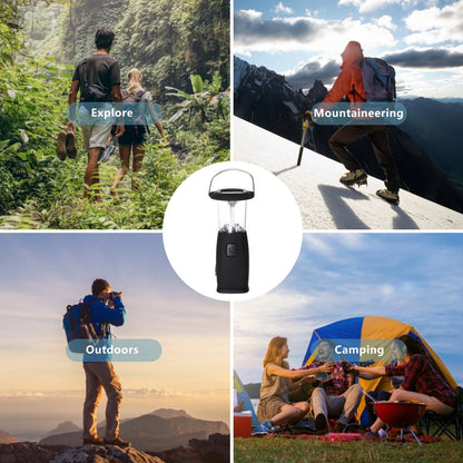 6-LED Solar & Hand Crank Dynamo Camping Lantaarn | Oplaadbare LED Zaklamp