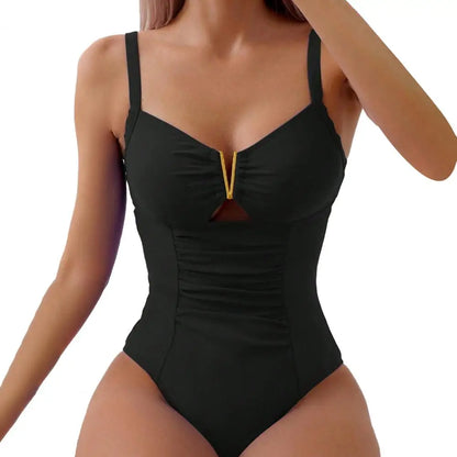 Vrouwen Monokini - Stijlvolle Diepe V-hals Zwemkleding, Sneldrogend Strandbadpak, High Waist One-Piece Badpak