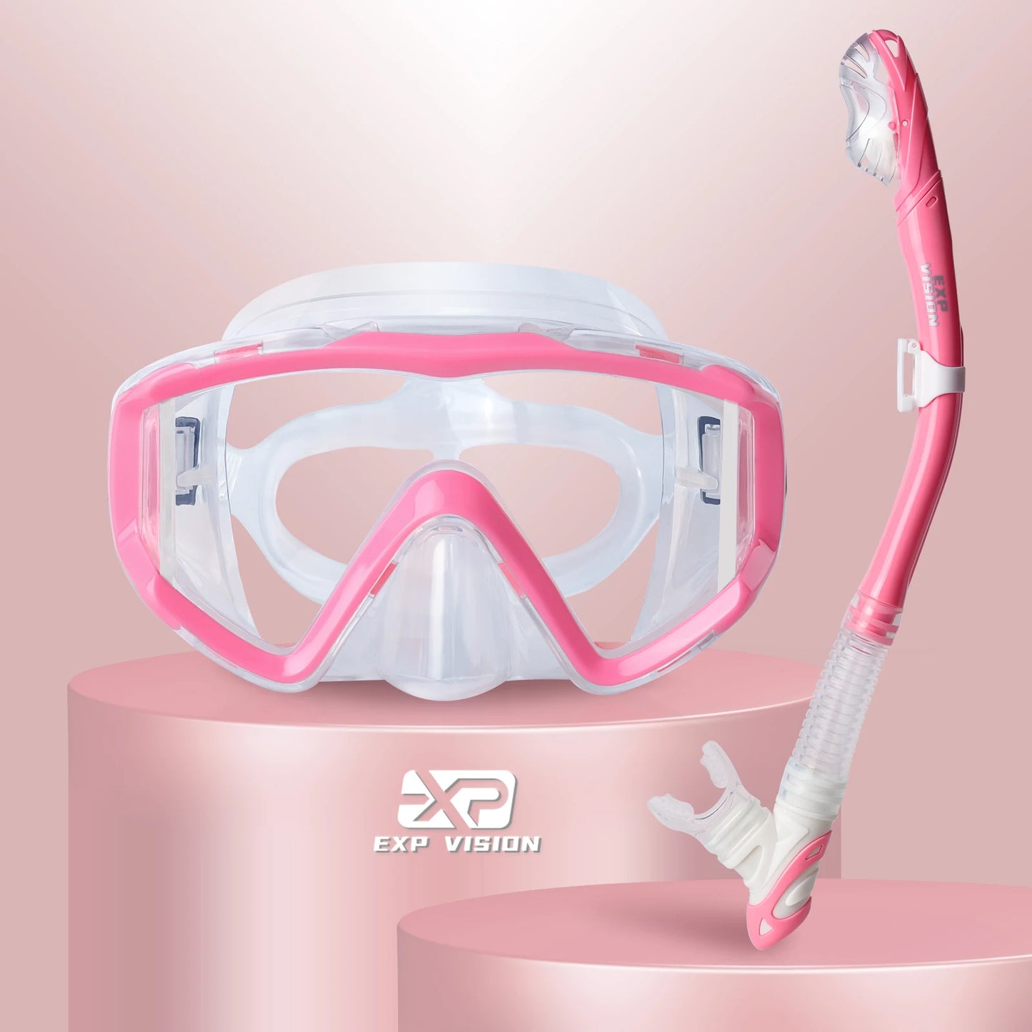 Professionele Snorkelset voor Volwassenen | Anti-Fog Duikbril met Dry Top Snorkel en Pano 3-ramen Masker