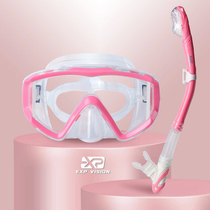 Professionele Snorkelset voor Volwassenen | Anti-Fog Duikbril met Dry Top Snorkel en Pano 3-ramen Masker