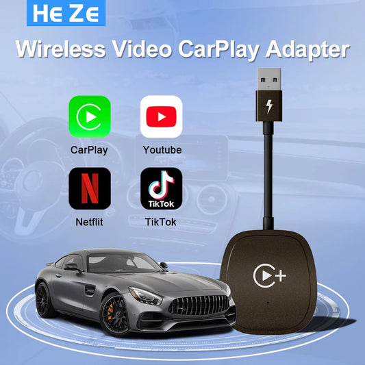 Draadloze CarPlay Adapter – Met Netflix, YouTube & TikTok – Geschikt voor OEM Wireless CarPlay