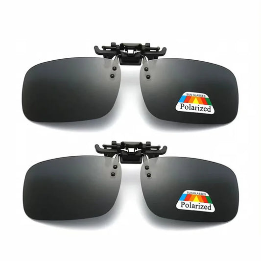 Polarized Clip Zonnebril Set – 2 Stuks Myopie Clip-on Zonnebril voor Rijden, Vissen & Nachtzicht