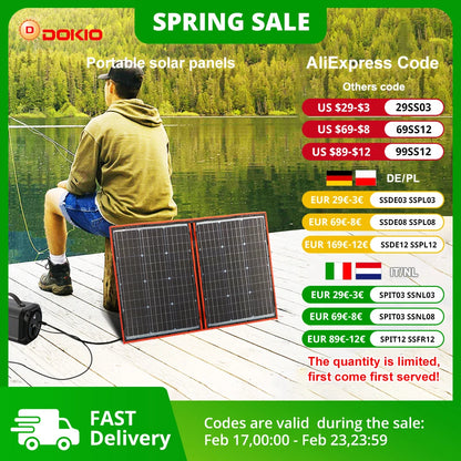 100W Flexibel & Opvouwbaar Zonnepaneel – 18V/12V met Controller voor Camping, Reis & RV